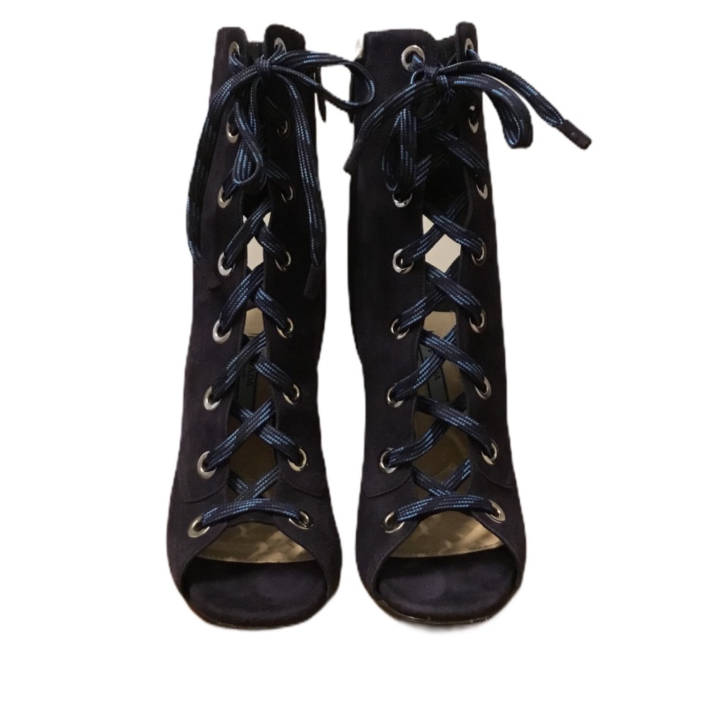 Prada lace up booties